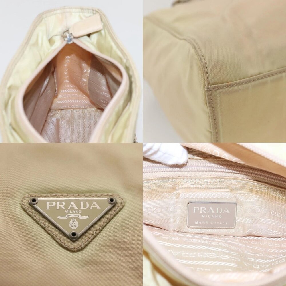 PRADA Chain Shoulder Bag Nylon Beige Auth BD1635 - Picture 14 of 14